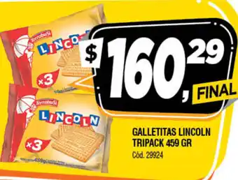 Supermercados Yaguar Galletitas Lincoln Tripack 459gr oferta