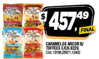 Supermercados Yaguar Caramelos Arcor B/Toffees C/Ch 822g oferta