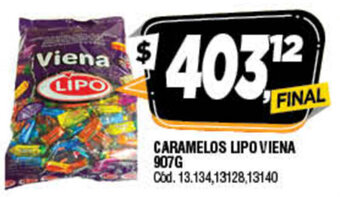 Supermercados Yaguar Caramelos Lipo Viena 907g oferta