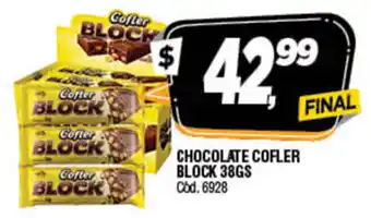 Supermercados Yaguar Chocolate Cofler BLock 38gs oferta