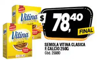 Supermercados Yaguar Vitina Semola Clasica F.Calcio 250g oferta
