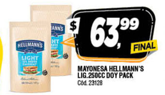Supermercados Yaguar Hellmann's Mayonesa Lig 250cc Doy Pack oferta