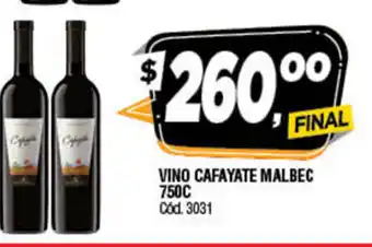 Supermercados Yaguar Vino Cafeyate Malbec 750c oferta