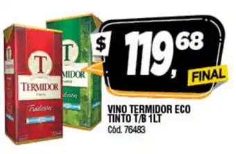 Supermercados Yaguar Vino Termidor Eco Tinto T/B lt oferta