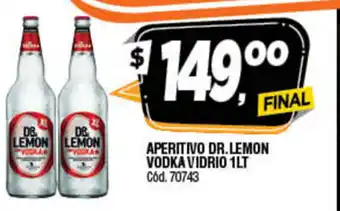 Supermercados Yaguar Aperitivo Dr.Lemon Vodka Vidrio 1lt oferta