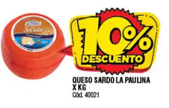 Supermercados Yaguar La Paulina Queso Sardo oferta