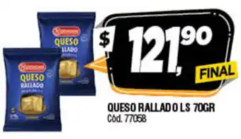 Supermercados Yaguar Queso Rallado Ls 70gr oferta