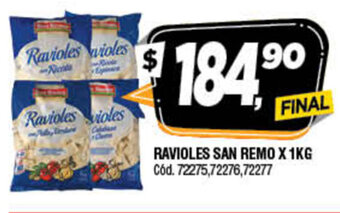 Supermercados Yaguar Ravioles San remo x 1kg oferta