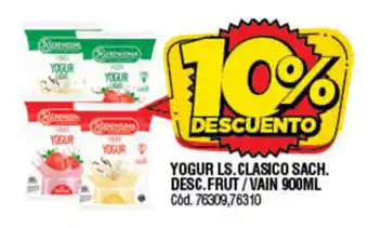 Supermercados Yaguar Yogur Ls. clasico Sach desc Frut/Vain 900ml oferta