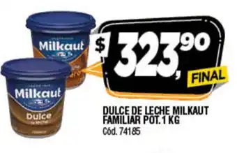 Supermercados Yaguar Milkaut Dulce De Leche Familiar Pot x 1kg oferta