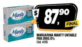 Supermercados Yaguar Manty Margarina Untable Pan 200g 0% oferta