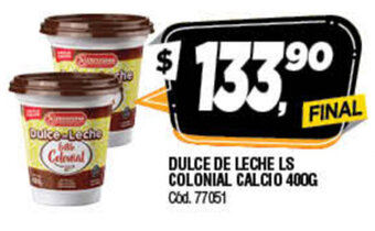 Supermercados Yaguar Dulce de Leche LS Colonial Calcio 400g oferta