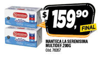 Supermercados Yaguar Manteca La Serenisima Multidef 200g oferta