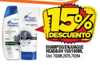 Supermercados Yaguar Head & Sh Shampoo/Enjuague 150/180ml oferta