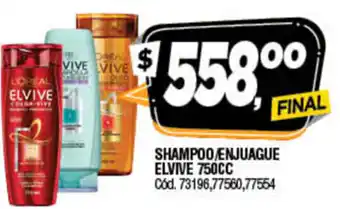 Supermercados Yaguar Elvive Shampoo/Enjuague 750cc oferta