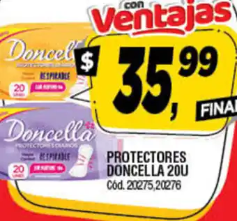 Supermercados Yaguar Doncella Protectores 20u oferta