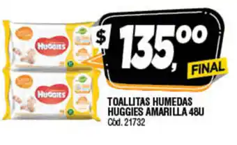 Supermercados Yaguar Huggies Toallitas Amarilla 48u oferta