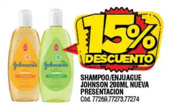 Supermercados Yaguar Johnson Shampoo/Enjuague 200ml Nueva Presentacion oferta
