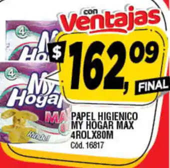 Supermercados Yaguar My Hogar Papel Higienico Max 4rol80m oferta