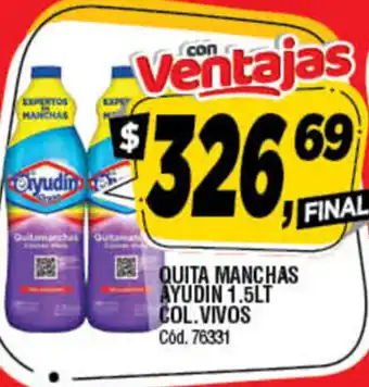 Supermercados Yaguar Ayudin Quita Manchas 1.5lt Col. Vivos oferta