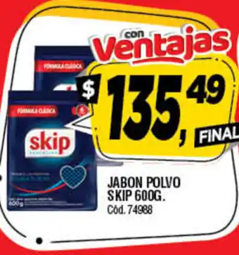 Supermercados Yaguar Skip Jabon Polvo 600g oferta