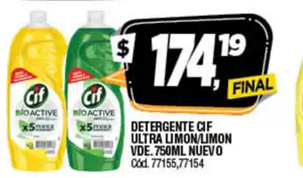 Supermercados Yaguar CIF Detergente Ultra Limon/Limon Vde 750ml Nuevo oferta