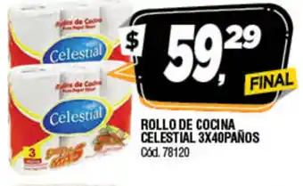 Supermercados Yaguar Celestial Rollo de Cocina 3 x 40 Paños oferta