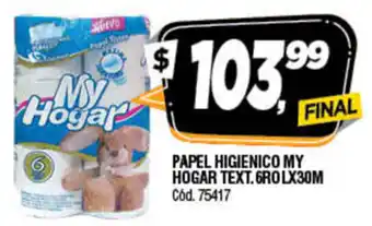 Supermercados Yaguar My Hogar Papel Higienico Text 6Rolx30M oferta