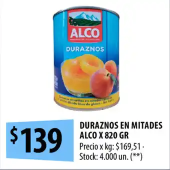 Punto Mayorista Alco Duraznos en Mitades x 820gr oferta