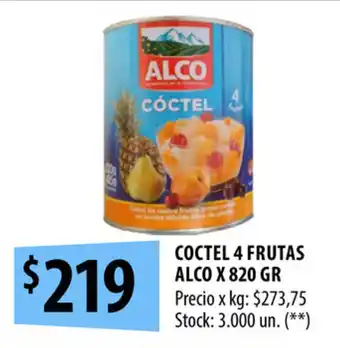 Punto Mayorista Alco Coctel 4 Frutas x 820gr oferta