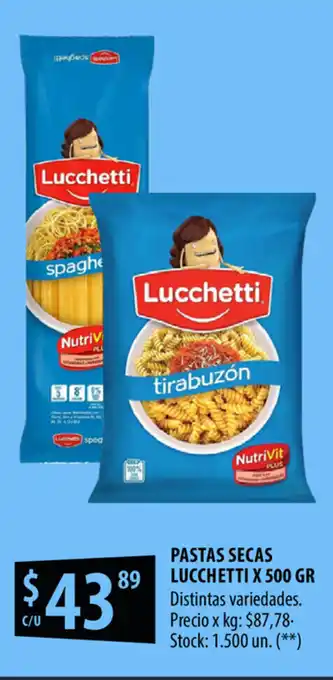 Punto Mayorista Pastas Secas Lucchetti x 500gr oferta