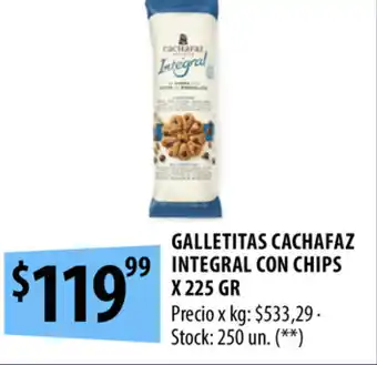 Punto Mayorista Galletitas Cachafaz Integral Con Chips x 225gr oferta