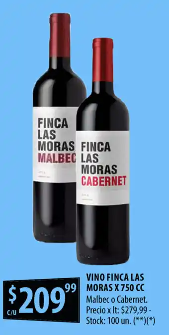 Punto Mayorista Vino Finca Las Moras x 750cc oferta
