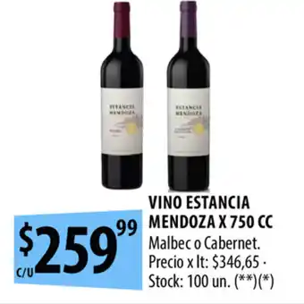 Punto Mayorista Vino Estancia Mendoza x 750cc oferta