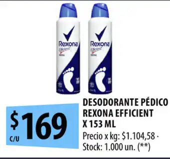 Punto Mayorista Rexona Desodorante Pédico Efficient x 153ml oferta