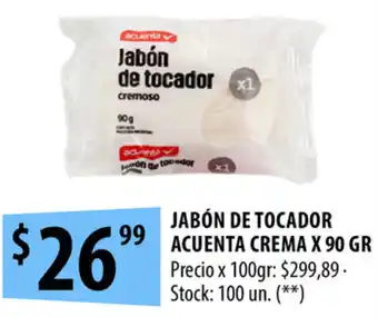 Punto Mayorista Jabón De Tocador Acuenta Crema x 90gr oferta