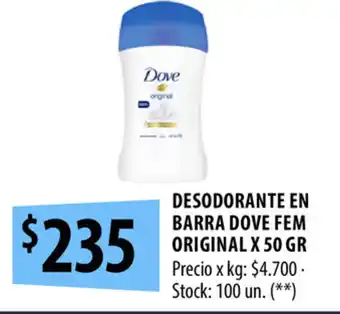 Punto Mayorista Dove Desodorante en Barra Fem Original x 50gr oferta