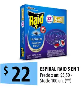 Punto Mayorista Raid Espiral 5 en 1 oferta