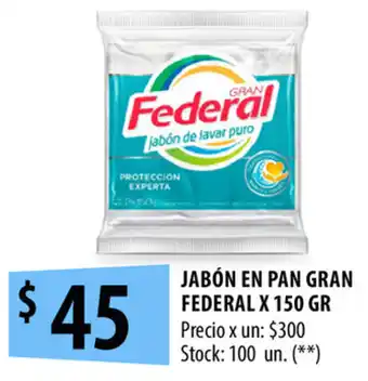 Punto Mayorista Federal Jabón En Pan Gran x 150gr oferta