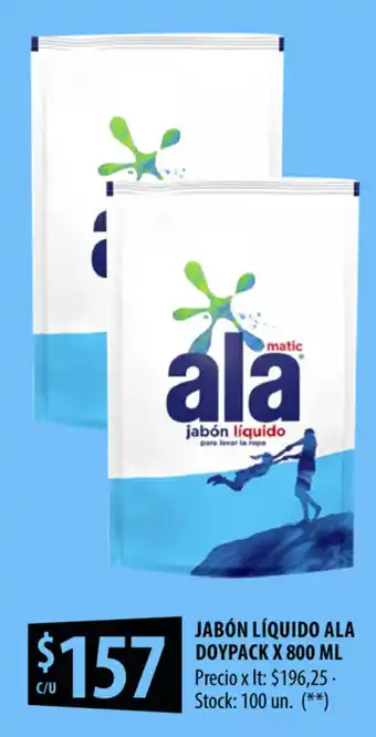 Punto Mayorista Ala Jabón líquido Doypack x 800ml oferta