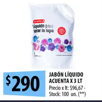 Punto Mayorista Jabón Líquido Acuenta x 3lt oferta