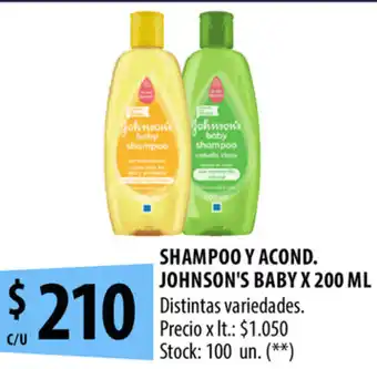 Punto Mayorista Shampoo Y Acond Johnson's Baby x 200ml oferta