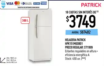 Punto Mayorista Patrick Heladera oferta