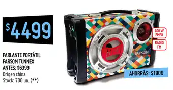 Punto Mayorista Parlante Portátil Parson Tunnex oferta