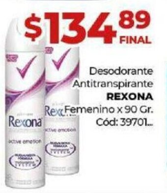 Diarco Rexona Desodorante Antitranspirante Femenino x 90 gr. oferta
