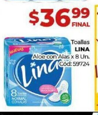 Diarco Lina Toallas Aloe Con Alas x 8 un oferta