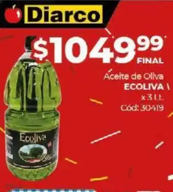 Diarco Ecoliva Aceite de Oliva x 3 lt oferta