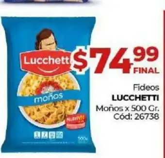 Diarco Lucchetti Fideos Moños x 500gr oferta
