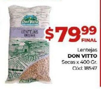 Diarco Don Vitto Lentejas Secas x 400gr oferta