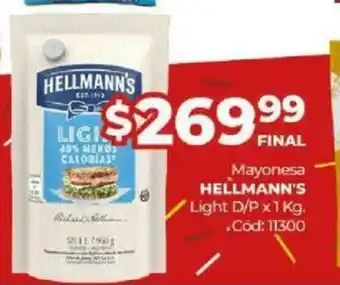 Diarco Hellmanns Mayonesa Light D/P x 1 kg oferta